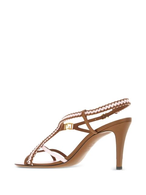 FENDI 85mm FFold heeled sandals - Neutrals