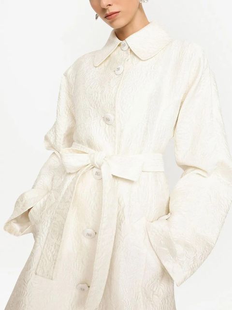 Dolce & Gabbana single-breasted brocade coat - White