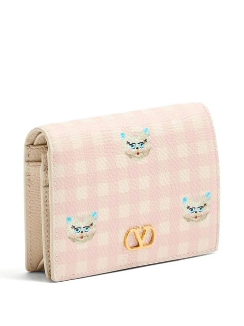 Valentino Garavani Vlogo Signature patterned wallet - Pink