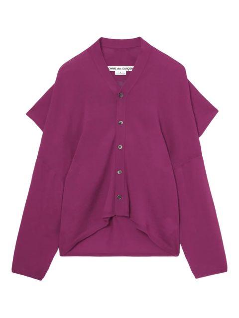 Comme Des Garçons draped buttoned-up cardigan - Purple - zdjęcie produktu nr 1