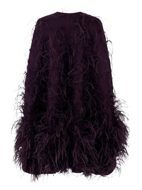 Valentino Garavani feather-detailing cape - Purple - zdjęcie produktu nr 2