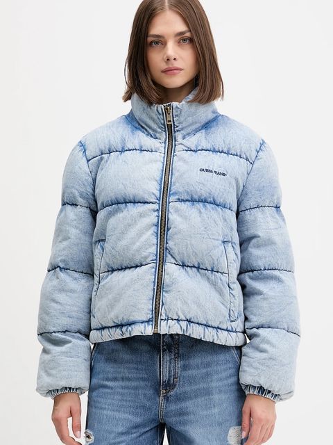 Guess Jeans kurtka jeansowa kolor niebieski zimowa W5BL85 D6181 - zdjęcie produktu nr 1