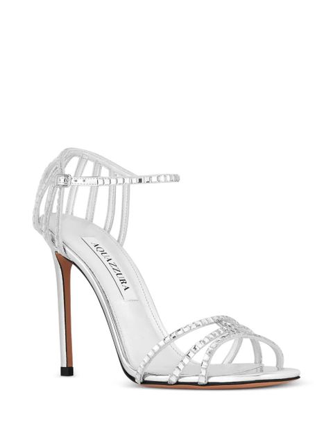 Aquazzura Sensation Crystal heeled sandals - Silver - zdjęcie produktu nr 2