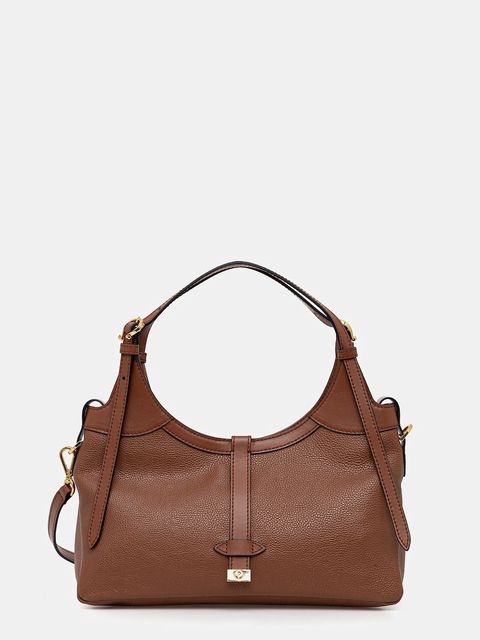 Pollini torebka skórzana kolor brązowy PC4401PP0N QA1 - zdjęcie produktu nr 1