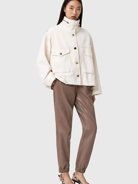 AllSaints spodnie skórzane JEN