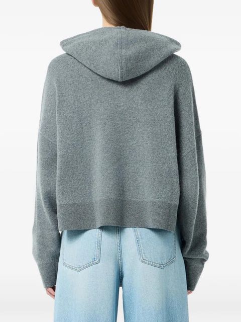 Blumarine rhinestone-embellishment hoodie - Grey