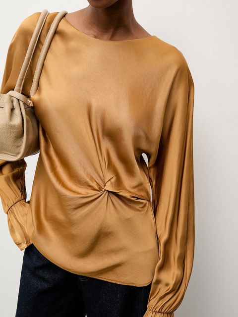 Answear.LAB bluzka damska kolor brązowy gładka