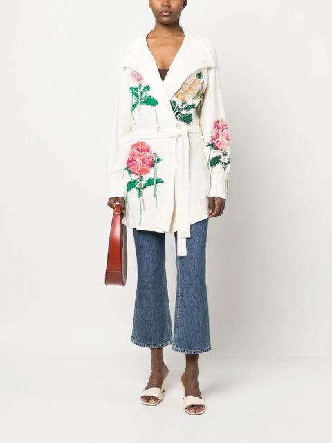 TWINSET floral intarsia-knit cardigan - White - zdjęcie produktu nr 2