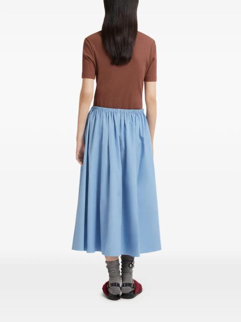 Marni drawstring gathered midi skirt - Blue