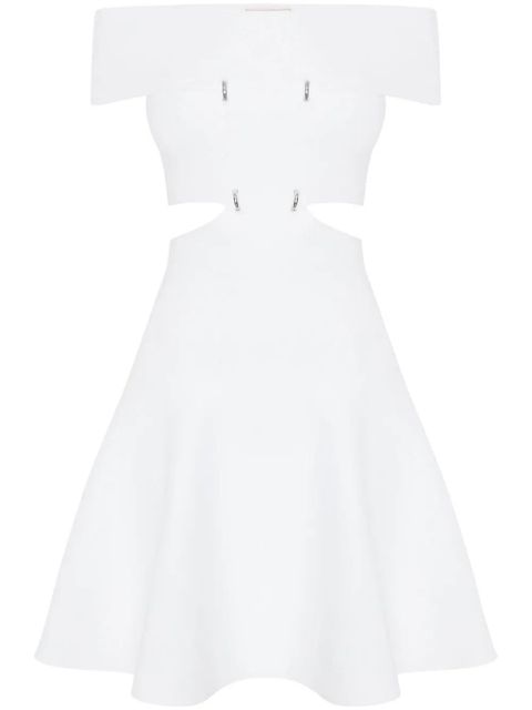 Alexander McQueen off-shoulder flared mini dress - White - zdjęcie produktu nr 1