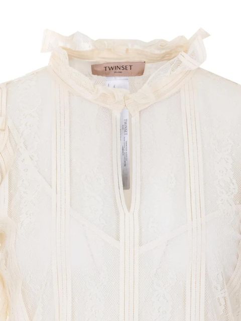 TWINSET lace high-neck blouse - Neutrals
