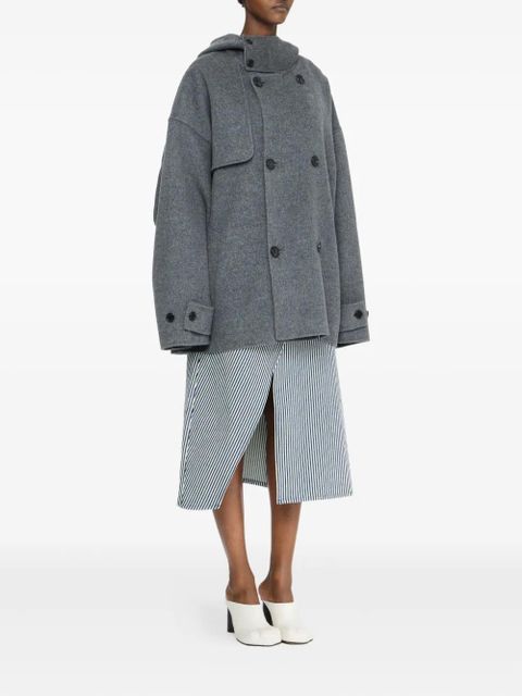 JW Anderson hooded double-breasted coat - Grey