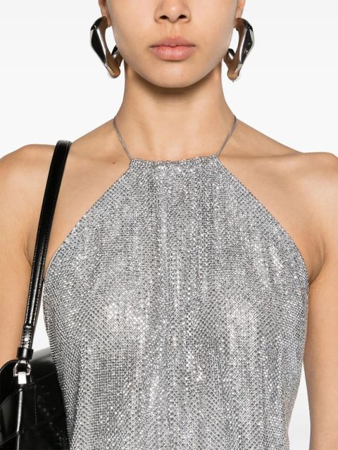 MANURÍ Paper Rock chainmail halterneck top - Silver