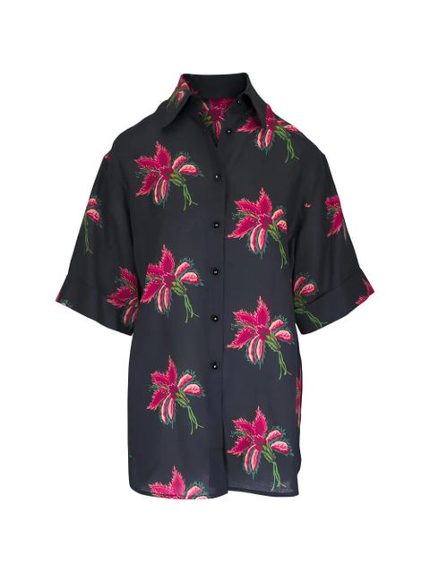 Valentino Garavani floral short-sleeves blouse - Black - zdjęcie produktu nr 1