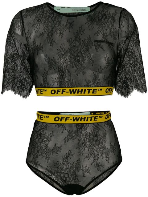 Off-White lace two-piece set - Black - zdjęcie produktu nr 1