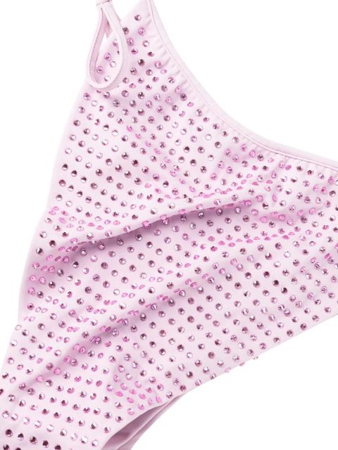 Self-Portrait rhinestone-embellished bikini bottoms - Pink