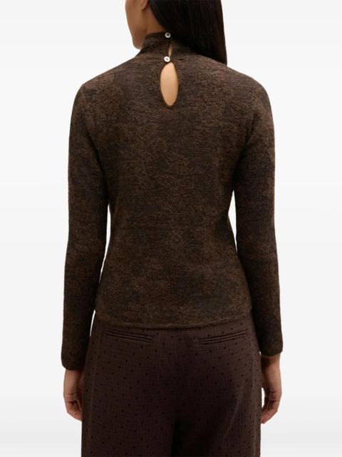GANNI high-neck sweater - Brown