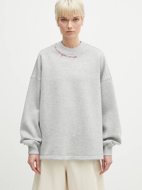 Fiorucci bluza Neoprene Embroidered Neck Relaxed Fit kolor szary melanżowa U02SPSCR188NE01GY01