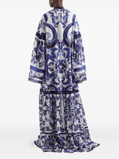 Dolce & Gabbana Majolica-print cotton dress - Blue