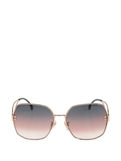 ETRO floral-detail geometric-frame sunglasses - Gold - zdjęcie produktu nr 1