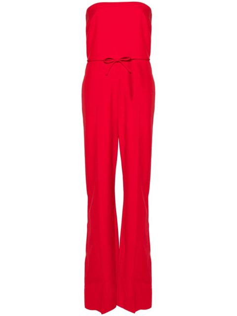 Valentino Garavani strapless straight-leg wool jumpsuit - Red