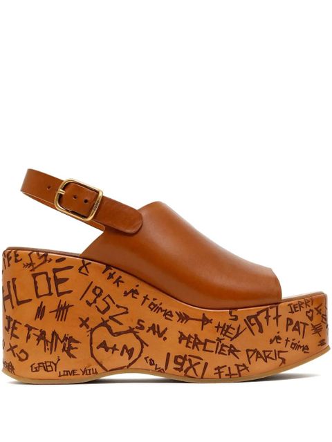 Chloé 130mm Maxime wedge sandals - Brown - zdjęcie produktu nr 1