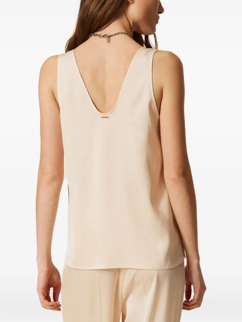 TWINSET V-neck satin top - Neutrals