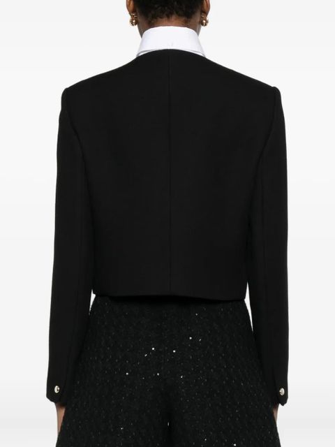 Maje double-breasted cropped blazer - Black