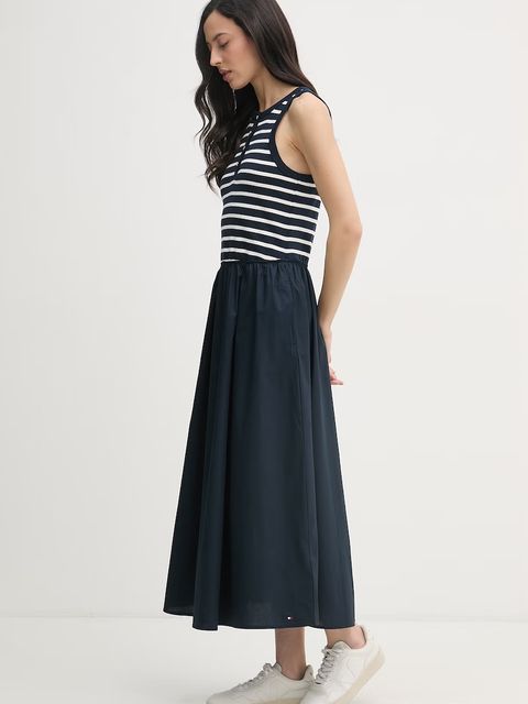 Tommy Hilfiger sukienka rozkloszowana bawełniana - zdjęcie produktu nr 1