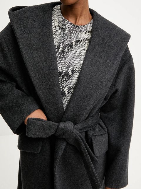 Answear.LAB płaszcz wełniany kolor czarny