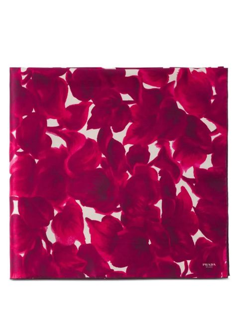 Prada floral-print scarf - Red - zdjęcie produktu nr 2