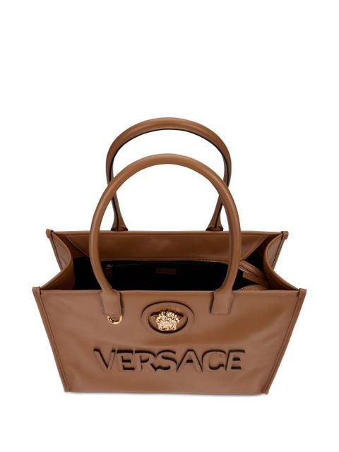 Versace La Medusa leather tote bag - Brown