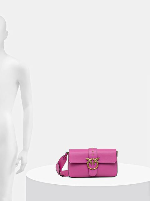 Pinko torebka skórzana kolor różowy 104524 A0QO