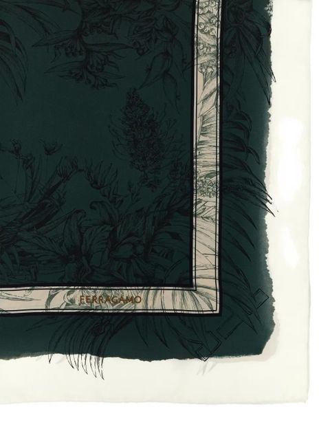 Ferragamo floral-print silk scarf - Green