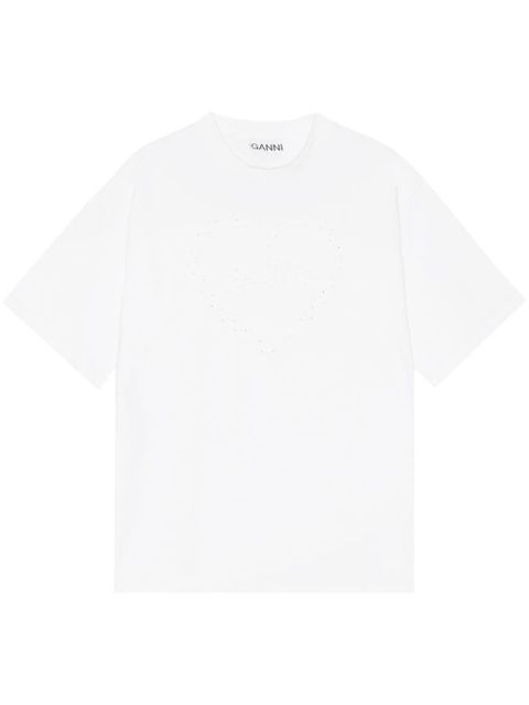 GANNI cotton round-neck t-shirt - White - zdjęcie produktu nr 1