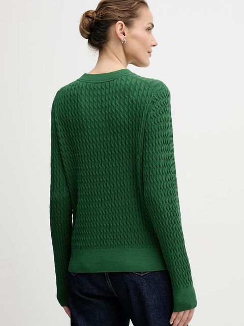 Tommy Hilfiger sweter bawełniany kolor zielony lekki WW0WW44993 - zdjęcie produktu nr 2