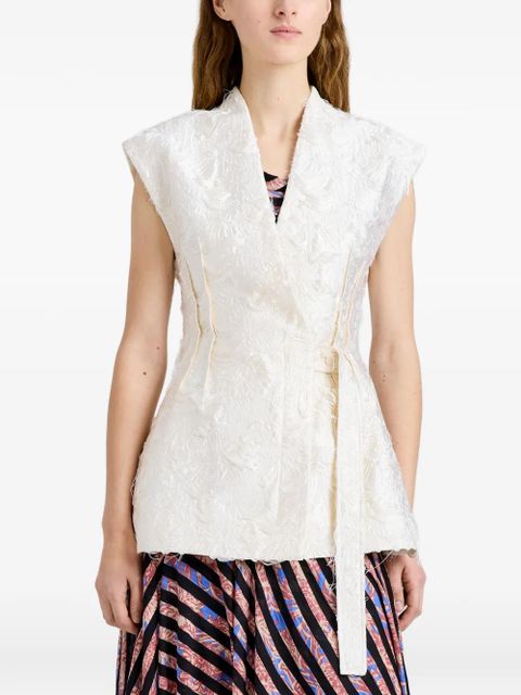 Proenza Schouler Cindle jacquard belted gilet - Neutrals