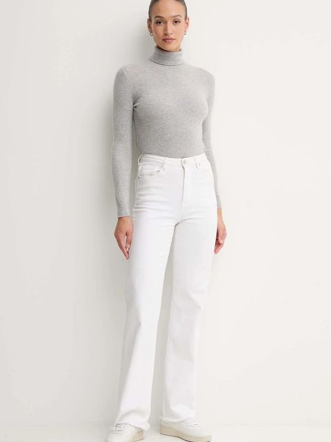 United Colors of Benetton sweter wełniany damski kolor szary z golfem 1002D2348 - zdjęcie produktu nr 2