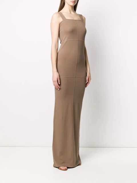 LEMAIRE square neck maxi dress - Brown