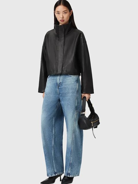 AllSaints jeansy CARTER damskie medium waist W006ED