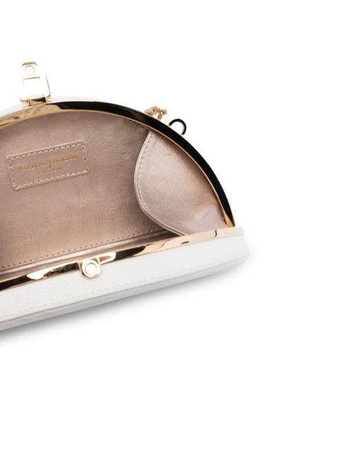 Aspinal Of London Luna pearl-embellished clutch bag - White