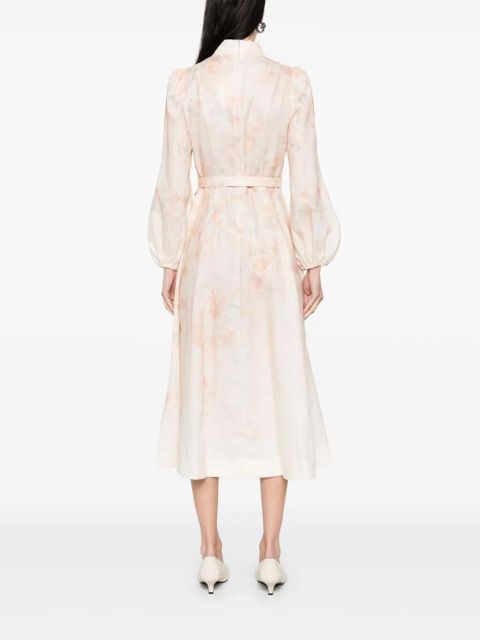 ZIMMERMANN Crushed midi dress - Pink