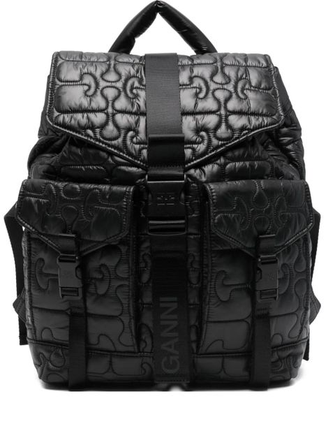 GANNI quilted buckle backpack - Black - zdjęcie produktu nr 1