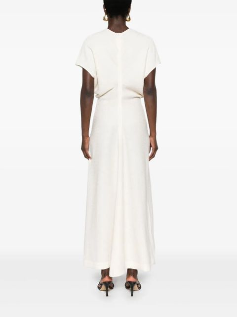 TOTEME draped-detailing textured maxi dress - Neutrals - zdjęcie produktu nr 1