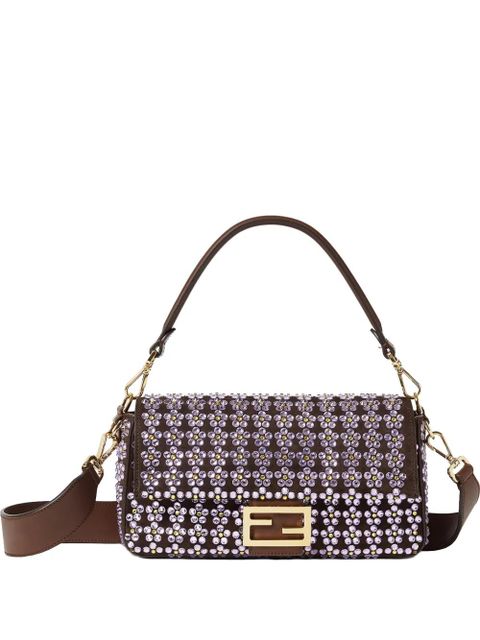 FENDI medium Baguette crystals-embellished shoulder bag - Brown - zdjęcie produktu nr 1