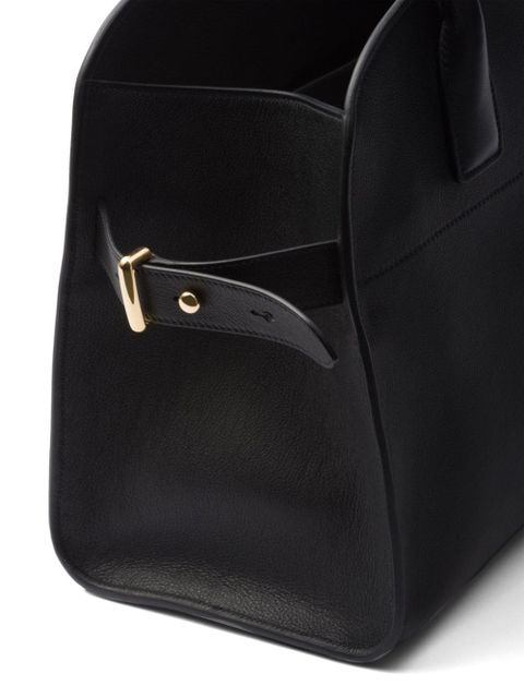 Prada medium leather tote bag - Black