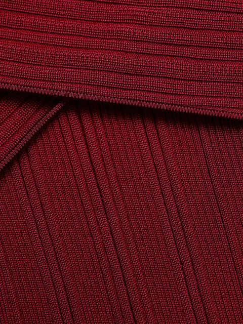 Self-Portrait ribbed-knit mini dress - Red