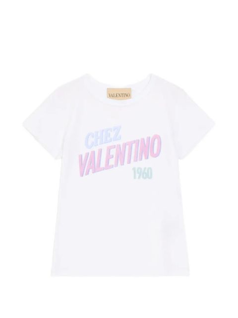 Valentino Garavani cotton jersey T-shirt with Chez Valentino 1960 print - White - zdjęcie produktu nr 1