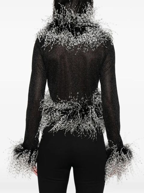 Oséree Lumiere Plumage top - Black