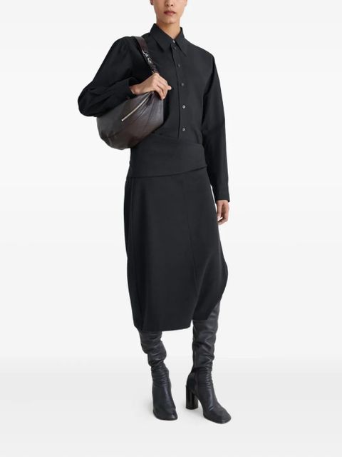 LEMAIRE twisted-hem skirt - Black